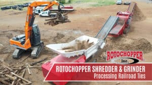 95 dk shredder b66l horizontal grinder processing railroad ties video