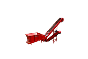 rotochopper screener conveyor cutout with surge hopper