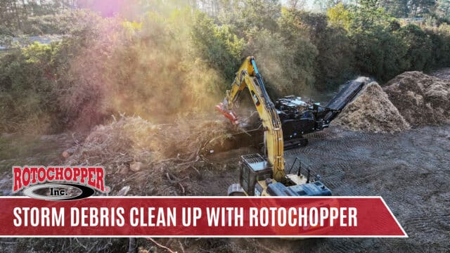 storm hurricane debris 1200 hp horizontal grinder video